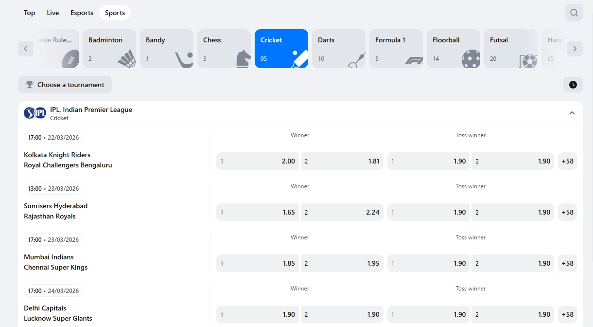 Sports betting types